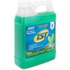 Camco TST Fresh Scent RV Toilet Treatment - Formaldehyde Free - Breaks Down Waste And Tissue - Septic Tank Safe - Treats up to 8-40 Gallon Holding Tanks (32 Ounce Bottle) (40226)
