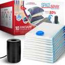 10 Pack Variety Vacuum Storage Bags for Comforters, Blankets & Clothes  Vacuum Sealed Compression Bags with Electric Pump  Space Saver Storage Bags for Bedding, Travel & Organization (4M, 3L, 3XL)