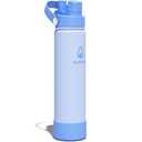 Avodvo 24oz Insulated Water Bottle with 2-in-1 Straw and Spout Lid, Keeps Cold 24H, Leak-Proof, BPA-Free, Slim Water Bottle Fits in Car Cup Holder, for Gym, Travel, School and Daily Use, Light Blue