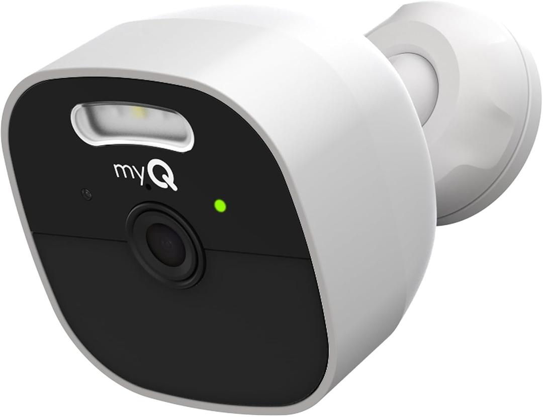 Chamberlain myQ Outdoor Battery Camera | 2K Camera, Color Night Vision, Spotlight, Motion Alerts, Live View with Two-Way Talk, Wireless, Weather-Resistant, Outdoor, White