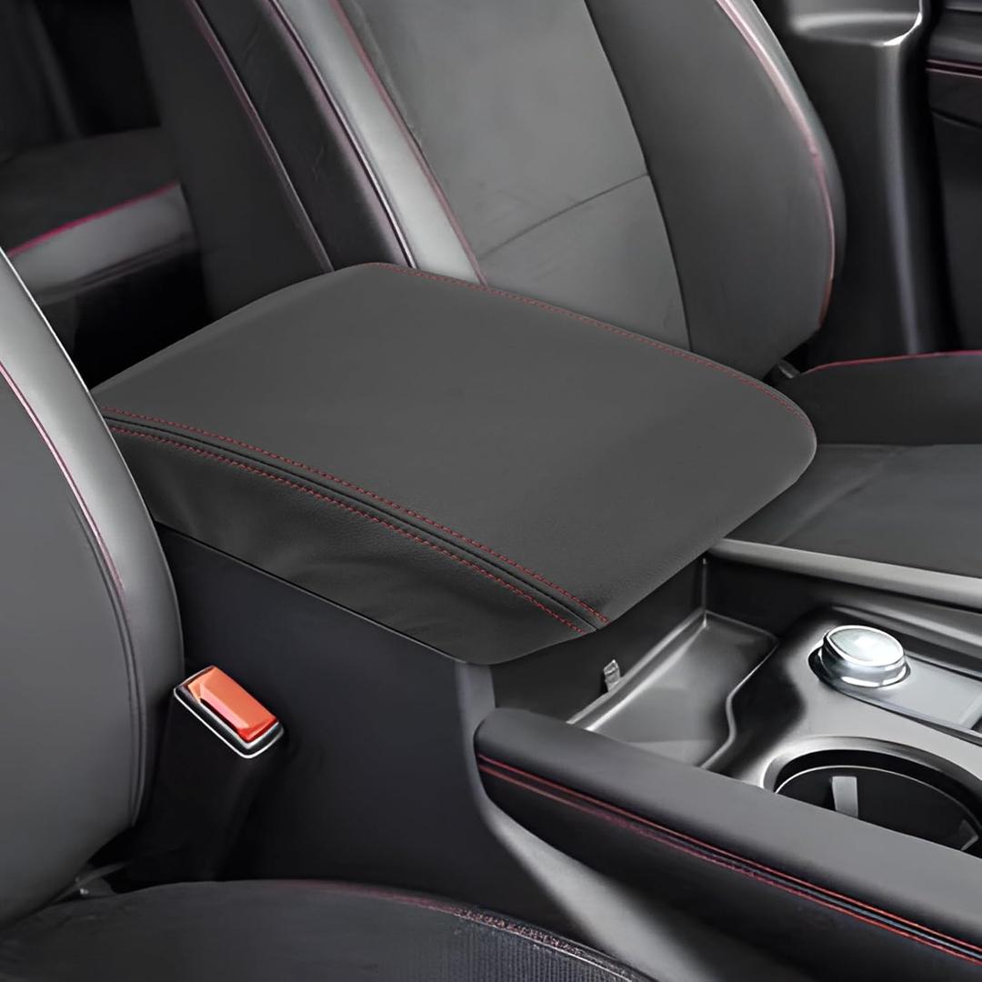 SXCY for 2020-2025 2026 Ford Explorer Armrest Cover for Ford Explorer 2025 2026 Accessories 2024-2026 Explorer Center Console Cover 2024 2025 2026 Explorer Middle Console Cover (Red Line)