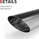 Richeer 2pcs 2.5 to 4 inch Exhaust Tip, 2 1/2" Inlet 4" Outlet 18" Overall Length Stainless Steel Exhaust Tip Universal for Vehicles with 2.5" O.D. Tailpipe, Weld On