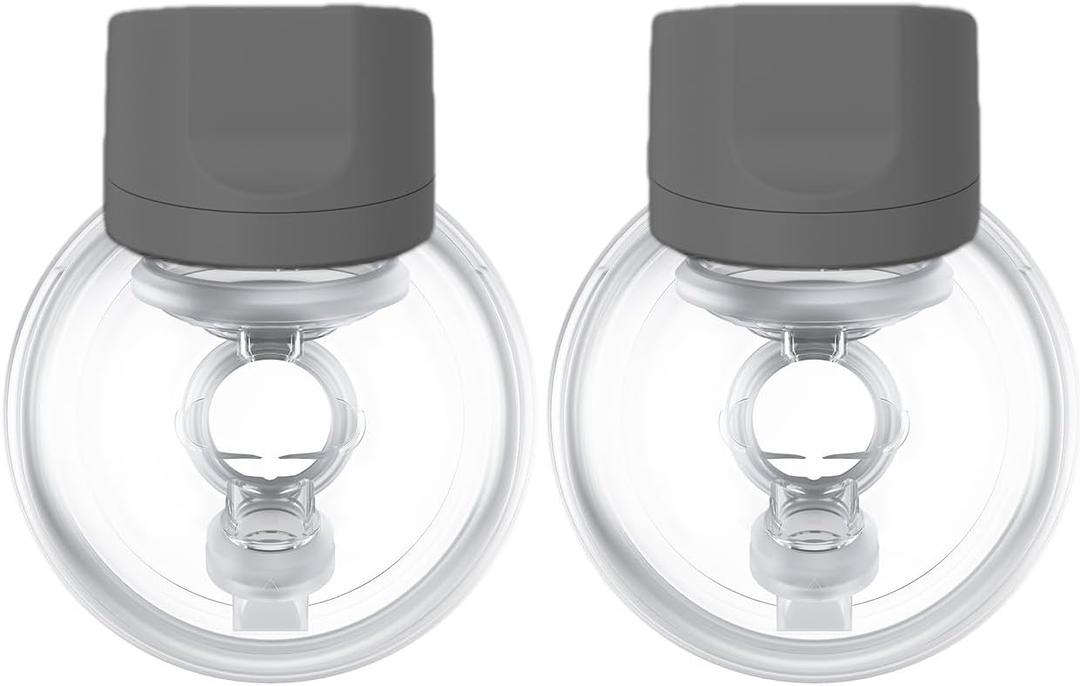 Momcozy Wearable Electric Breast Pump S12Pro Portable, Wireless, Adjustable Suction, Soft DoubleFit Flanges, Smart Display 24mm, 2 Count, Charcoal Gray