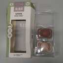 BIBS Pacifiers - Supreme Collection | Symmetrical Nipple | Silicone | Made in Denmark | Set of 2 Woodchuck/Blush Color Premium Soothers | Size 0-6 Months