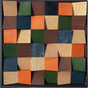 DQQWood 3D Handmade Artistic colored pine wood moasic Decorative painting. Housewarming gift decorative painting.Home Decor, Living Room Wall Painting.12.99" x 12.99"