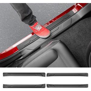 Exterior Door Sill Protector Compatible with 2022-2026 Toyota Tundra Car Threshold Protector TPE Car Door Entry Guard Replacement for 2022-2026 Toyota Tundra Accessories