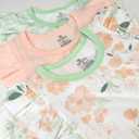 HonestBaby Baby 3 Pack Sleevelss Ruffle Shoulder Tops 100% Organic Cotton for Baby Girls (5T, White Peach Blossom Floral)