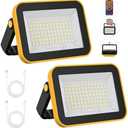 2 Pack Rechargeable Work Light, T-SUNUS Super Bright Portable SMD Flood Lights 5 Modes Battery Powered Job Site Lighting with Stand 180° Adjustable for Car Repairing Camping Fishing Hiking Emergency
