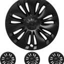 2020-2024 Model Y Hubcaps - 19 Inch Gemini Wheel Covers OEM Wheel Caps 19'' berturbine Hub Caps Replacement Compatible with Tesla Model Y Accessories (Matte Black - 4 Pack)