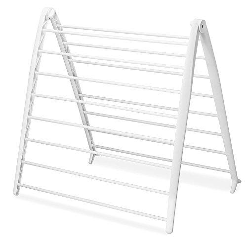 Whitmor Spacemaker Folding Drying Rack, Freestanding Indoor Clothes Dryer, Space Saving Compact Design, 6"L x 26"W x 51.5"H, White