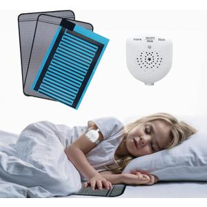 Bedwetting Alarm Pad for Boys and Girls, USB Rechargeable, Pee Alarm with Music Optional and Volume Control, Potty Training Urinary Mat for Children,Black