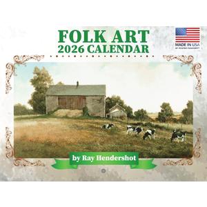 Folk Art Calendar 2026 By Ray Hendershot Monthly Wall Calender 12 Month | American Made In The USA