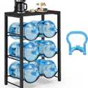5 Gallon Water Bottle Holder for 6 Bottles, 3 Tiers Heavy-Duty Water Cooler Jug Rack with Reinforcement Frame for Home, Office, Restaurant (Black)