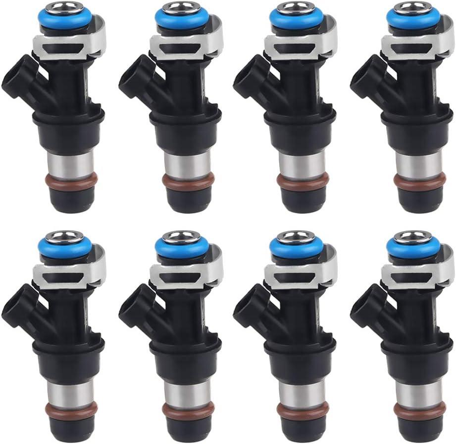 JDMON Fuel Injectors Compatible with Chevy Silverado 1500 2500 3500 Tahoe Express GMC Sierra 1500 2500 3500 Yukon Savana 4.8L 5.3L 6.0L 2001-2006 Replace 17113553 FJ315 17113698 8pcs