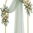 6.6FT Arch Backdrop Stand, Metal Gold Wedding Arch Frame, Balloon Arch Stand for Wedding, Birthday, Ceremony, Baby Shower, Party Decor