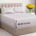 Extra Deep Twin Sheet Set - 4 Piece Breathable & Cooling Sheets - Hotel Luxury Bedding Set with 18-24 Inch Extra Deep Pockets - Easy Fit - Super Soft, Wrinkle Free and Comfy - Light Grey, Twin Size (04 - Light Grey)