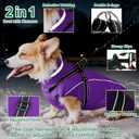 Fragralley Dog Coat with Harness Built in, Waterproof Windproof Reflective Warm Puffer Jacket, Fleece Lined Vest Winter Parka for Dogs​ L