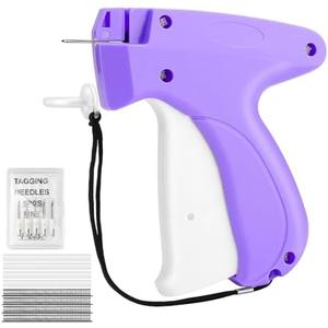 Stitch Gun for Clothes Quick Clothing Fixer & Tagging Gun with 6 Needles 1000 Black+1000 White Fasteners, Handheld Sewing Tool for Instant Repairs, Quilting, Retail Price Tags No Thread Needed Purple 2pack
