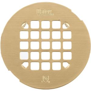 Oatey 42360 Universal 4-1/4 in. Snap-Tite Round Shower Strainer in Brushed Gold