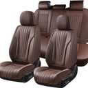 FLORICH Car Seat Covers, Premium Leatherette Car Seat Covers Full Set, Waterproof Nappa Leather Seat Protectors, Breathable Car Seat Cushion for Most Sedans Cars SUV Trucks, Coffee