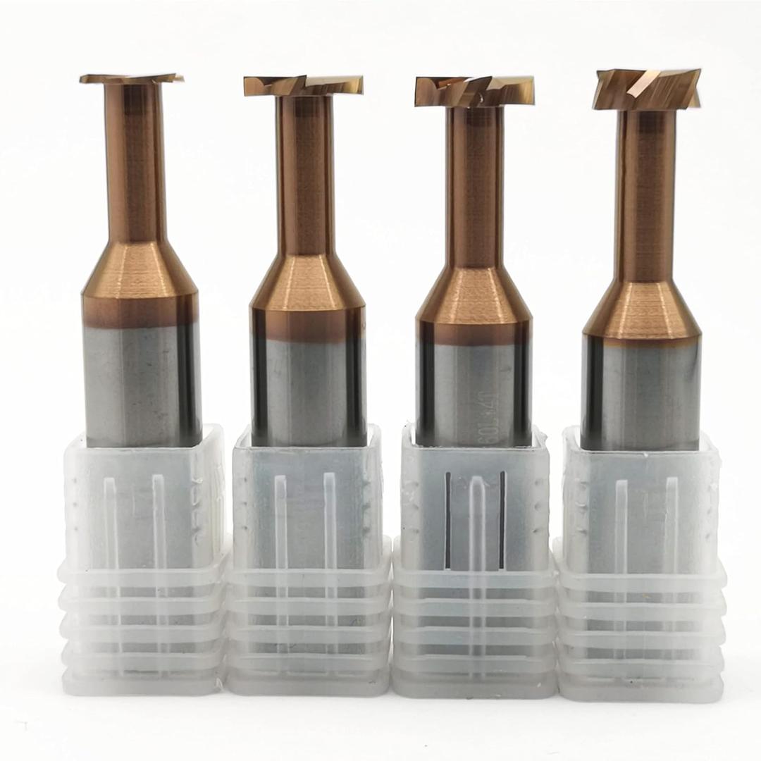 KLOT AlTiN Coated T Slot Keyseat Milling Cutter Solid Carbide 3mm-20mm T Slotting End Mill (1 Pack, 1.5 L50mm)