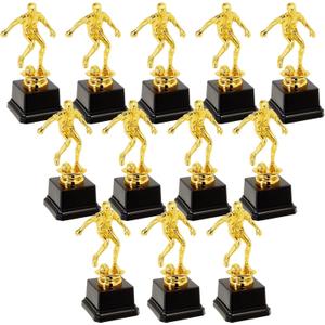 Juvale Soccer Trophy for Kids - Plastic Award Trophies - Pack of 12, 2.5 x 6 in, Gold & Black, Plastic