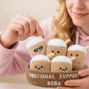 Emotional Support Boba Plush, 5 Cute Squishy Toys Stuffed Animal with Carrying Basket, Funny Cute Cuddly for Boba Lovers Adults, Inspirational Motivational Encouragement Gifts for Women Men