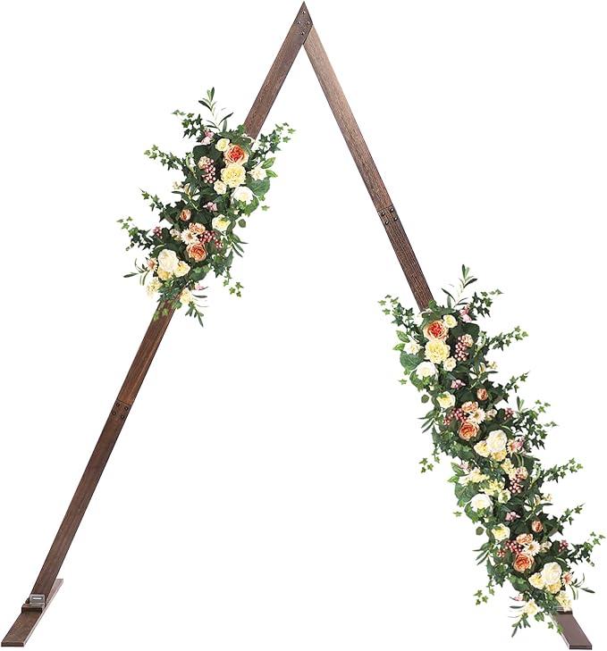Wedding Arch, Wood Triangle Backdrop Arch Stand, Wedding Ceremony Gorgeous Plant Frame, Freestanding Party Decoration Shelf for Engagement, Anniversary Party, Commercial Event