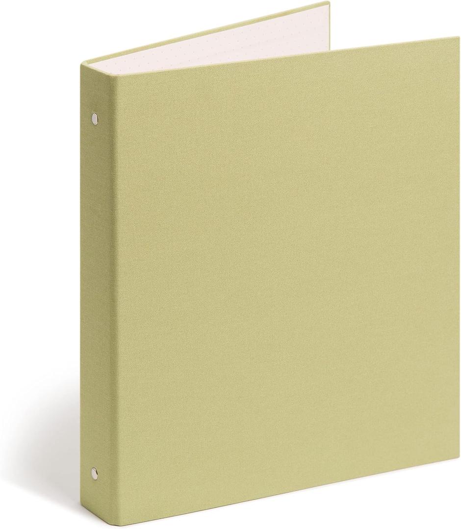 Eco-Conscious 1" Linen Covered Binder, Green, Silver Metal O-Rings
