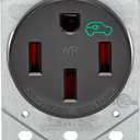 Leviton 50 Amp EV Charging Receptacle/Outlet, Heavy Duty, Weather Resistant, 1450W, Black