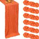 6 Pack Orange Cheesecloth Table Runner 10FT Boho Cheese Cloths Gauze Fabric Table Runner 120 Inch Rustic Sheer for Spring Wedding Birthday Party Baby Shower Holiday Home