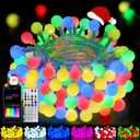78ft Smart Color Changing Christmas Lights, 200 LED RGB Globe String Lights App Control with Remote & Timer, Music Sync Fairy Light Plug in Waterproof for Christmas Decoration Indoor Outdoor Bedroom