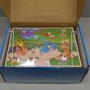 SYNARRY Wooden Puzzles for Toddlers 1-3, 6XSET Puzzles for Toddlers 2-4 with Rack, Learning Alphabet Number Shape Animal Dinosaur, Toddler Valentines Day Easter Basket Stuffers Gifts Toys for Boy Girl