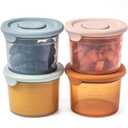 Moonkie Silicone Baby Food Containers | 4 oz Baby Food Storage Jars with Airtight Lids | Reusable Baby Food Jars, Freezer,Microwave and Dishwasher Safe, Perfect for Infant & Toddler