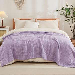 EMME Cotton Muslin Blanket King Size - Soft, Breathable Layering Blanket, 108"x90", Lightweight Gauze, All Season