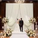 10ft x 15ft Ivory Backdrop Curtains for Wedding Parties, 2 Panels Extra Long Wrinkle Free Fabric Drapes Photo Backdrop for Baby Shower Birthday Stage Reception