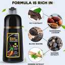 IIIMEIDU MEIDU Black Hair Dye Shampoo 3 in 1, Shampoo for Color Treated Hair 100% Gray Coverage for Women Men, Natural Herbal Ingredients Champu Para Canas pintar el pelo 500ml