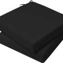 AAAAAcessories Outdoor Seat Cushions for Chairs, Waterproof, Fade-Resistant, 20" x 18" x 3", Patio Furniture Replacement Cushions, Set of 2, Charcoal Black