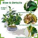 NASAMA Realistic Artificial Potted Plant, Faux Indoor Greenery for Home Office Living Room Bookshelf Bathroom Decor, Low-Maintenance Space-Saving Fake Plants with Modern Decorative Vase