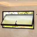 24"x18" Flush Mount Basement Window, 360 Rotatable Sliding Windows with Tempered Glass, Rectangle Embedded Hopper Windows with Black Frame, for Bathroom Kitchen House