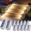 Solar Step Lights for Outside, 12 Pack Stair Lights Outdoor Waterproof IP65, 14 LED Warm White, Auto On/Off, Long-Lasting Solar Stair Lights for Patio, Porch, Walkway,Front Door Decor