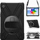 Case for Samsung Galaxy Tab S5e 10.5 2019 (SM-T720/T725/T727),Portable Heavy Duty Dropproof Protective Cover Case with 360 Rotating Stand,Handle & Shoulder Strap,Stylus Pen (New Black)