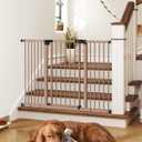 Keny Extra Wide Baby Gate - 29" to 47.3" Auto Close Safety Gate, Pressure Mounted, No Drilling, Brown