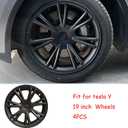 19 Inch Wheel Covers for Tesla Model Y Accessories 2020-2024 Matte Black ABS Material Hubcaps Replacement for Tesla Model Y 4PCSSport Style