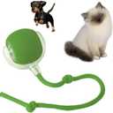 Indoor Cat Interactive Toy 360-degree Automatic Rolling Toy with Floor Flashing and Random Rolling for Cats and Dogs. Continuous Excitement, Fun and Stimulation for Your Cats and Dogs (Green)