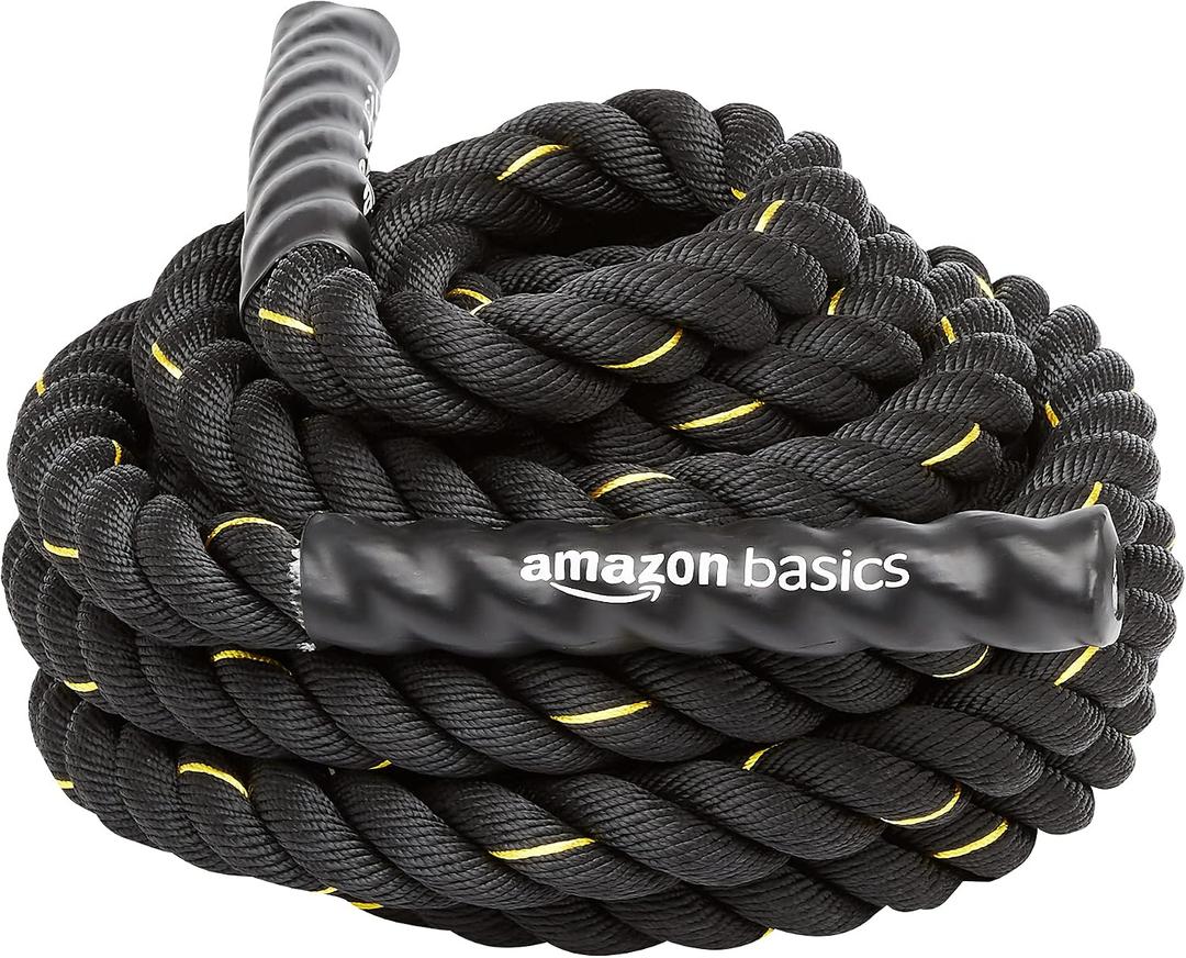 Amazon Basics Battle Rope for Home Gym Workout, Exercise Training Equipment, 2 Inch x 30 Feet