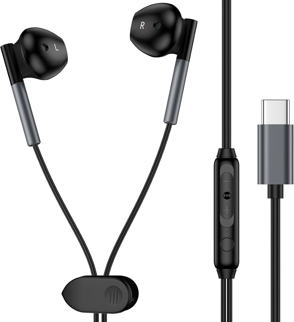 Samsung Earbuds USB C Wired Headphones for Samsung Galaxy A17 A16 5G A35 S25 Ultra S25+ A26 A36 A56 A55 S24 Plus FE A54 S23 S22 A53, Type C Earphone USBC Ear Buds with Microphone Volume Control