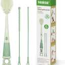 Haakaa 5-in-1 Cleaning Brush Set Baby Bottle Brush & Bottle Brush Cleaner, Multi-Purpose 360 Comprehensive Cleaning for Breast Pumps, Breast Milk Collector, Baby Bottles, Nipples ,Straw Portable