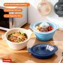 42oz Silicone Microwave Steamer For Vegetables, Cooker For Microwave with Handle & Lid, Collapsible Steam Pot, Heat-Resistant Cooker with Steam Holes, BPA Free, Dishwasher Safe (Blue)
