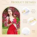 8 Pcs Homecoming Court Sashes Set School Dance White Gold Print Prom Court Sash for School Dance Party Halloween Wedding Pageants Ceremony Accessories